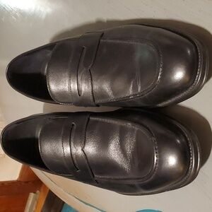 Express- Mens Black Neutral leather Loafer Dress Office Shoes New! Sz.12